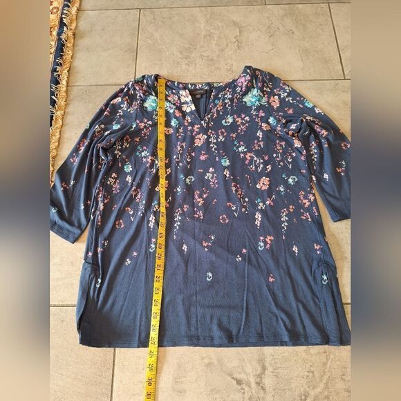 J.Jill blue floral tunic size M - Picture 6 of 7
